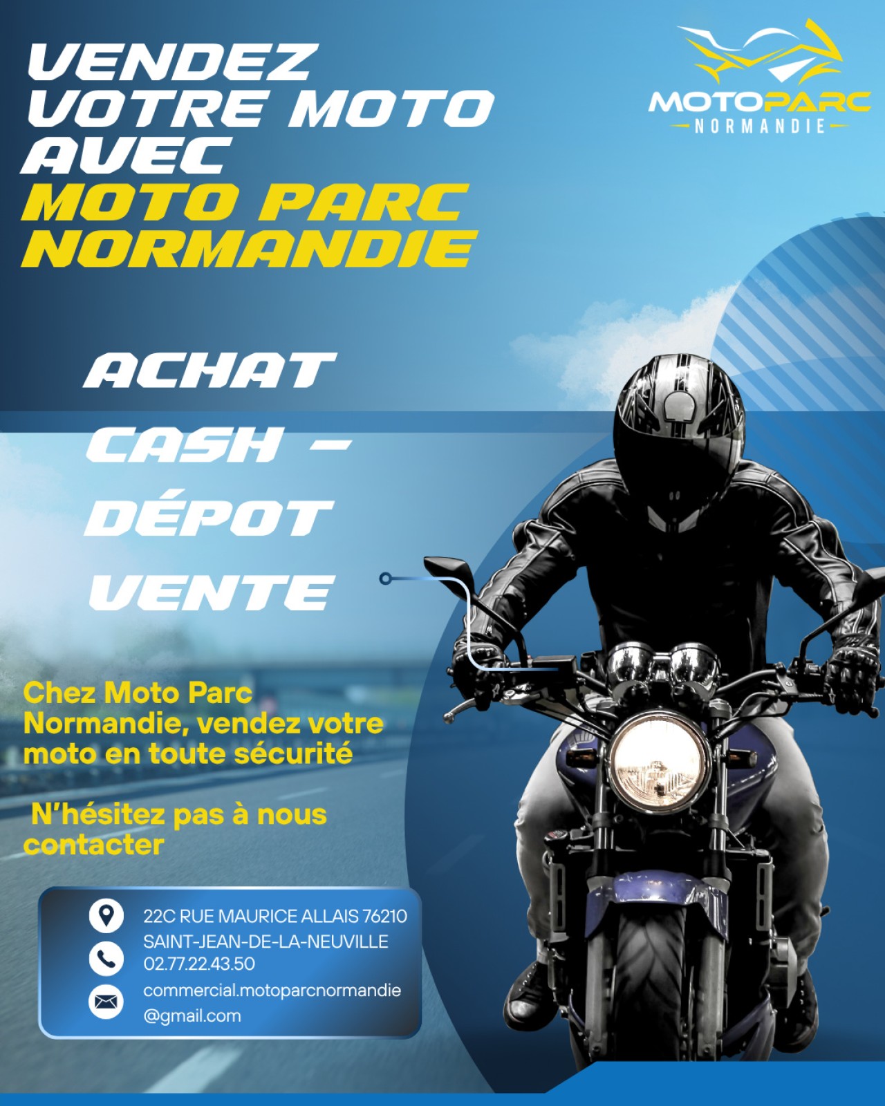 VENDEZ VOTRE MOTO AVEC MOTO PARC NORMANDIE